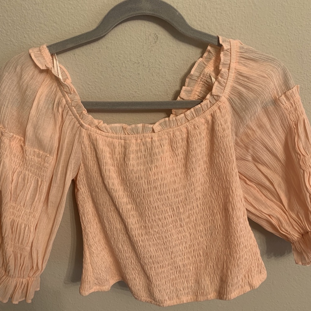Lush Pale Coral Ruffle Top